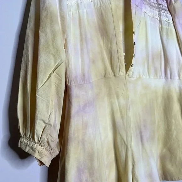 Zara yellow cream tie dye short jumpsuit, M - Picture 10 of 16